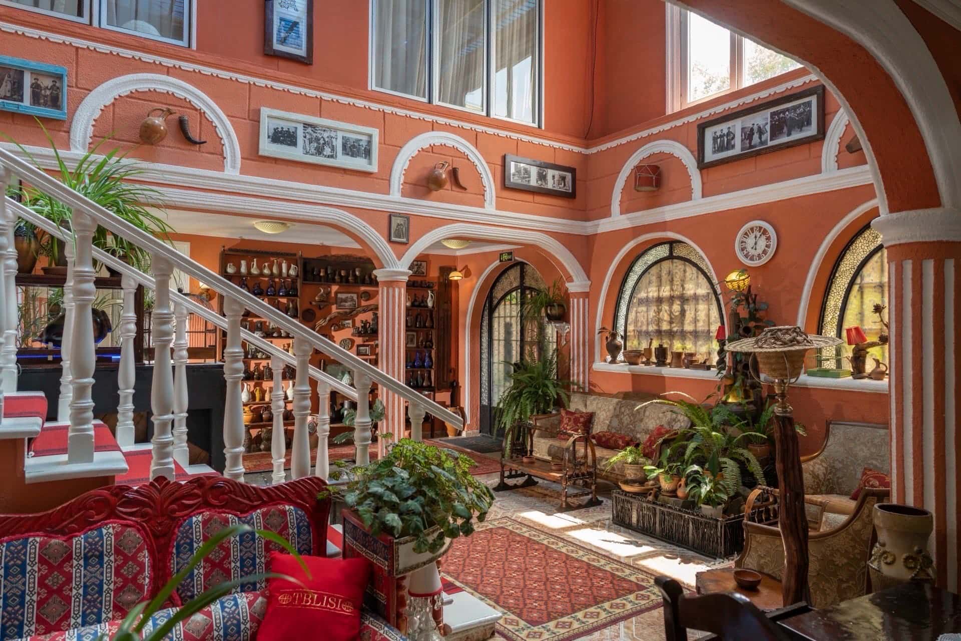 Restored Georgian interior at Elia Boutique Hostel