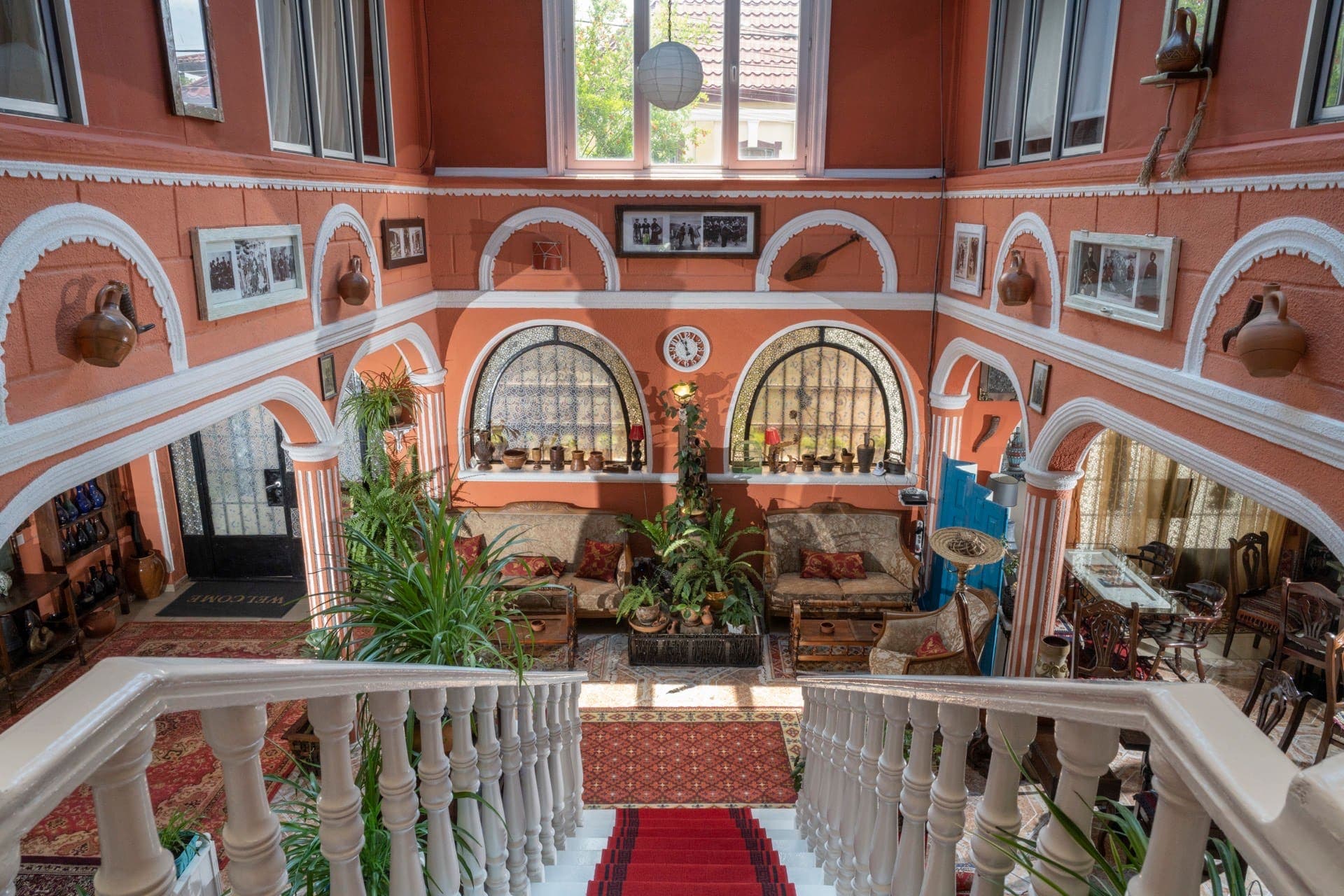 Cozy shared kitchen and common area at Elia Boutique Hostel Tbilisi - best budget accommodation in Georgia